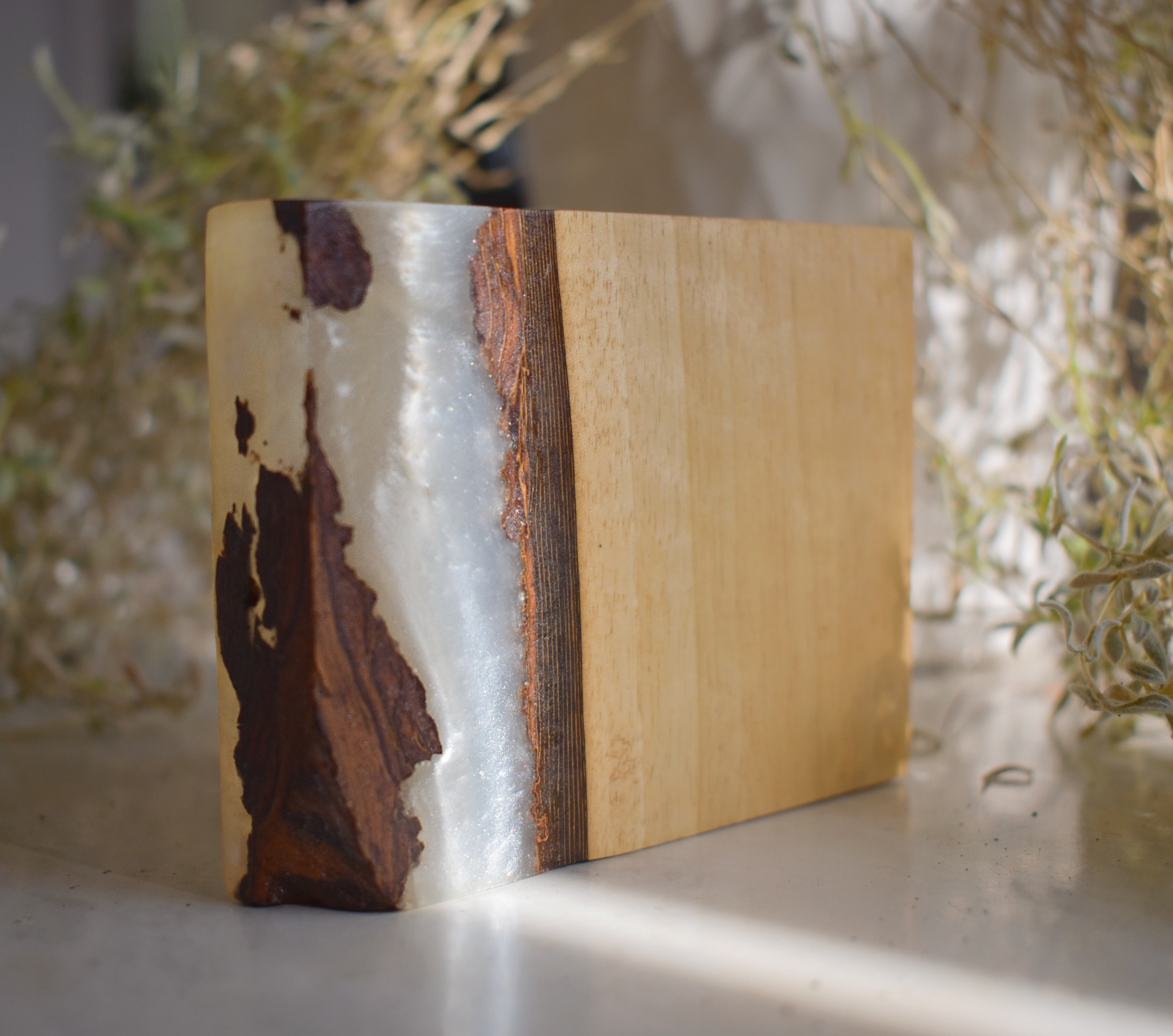 Walnut Wood & Resin Soap Stand