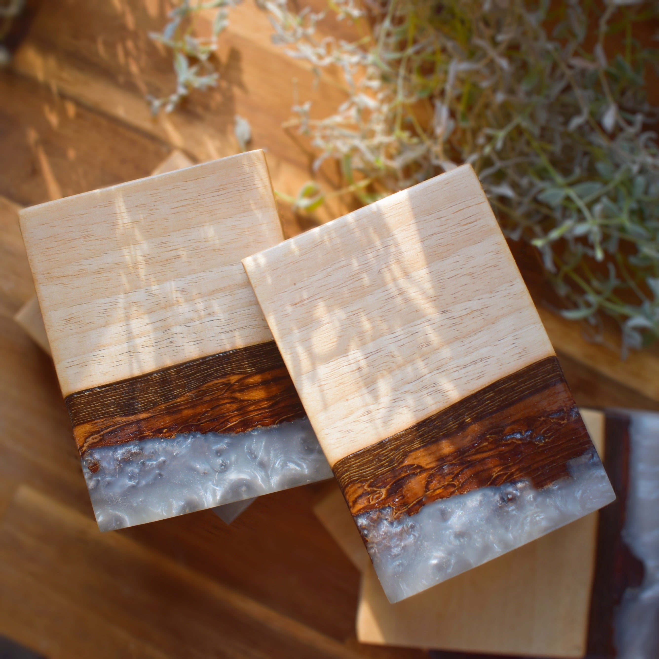 Walnut Wood & Resin Soap Stand